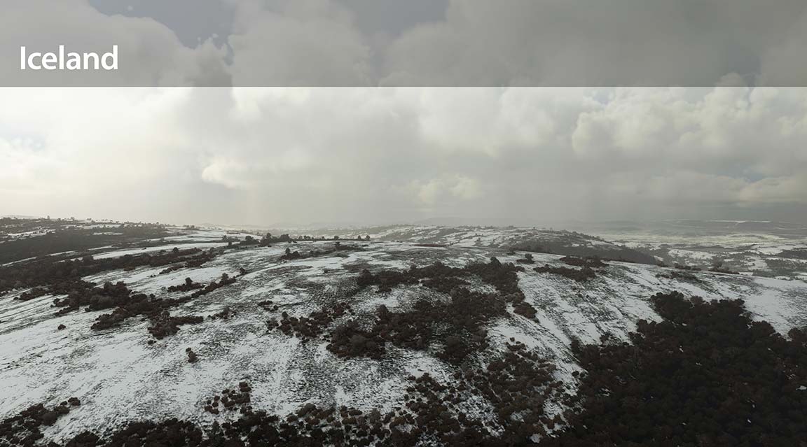 Icelandic snowy landscape.