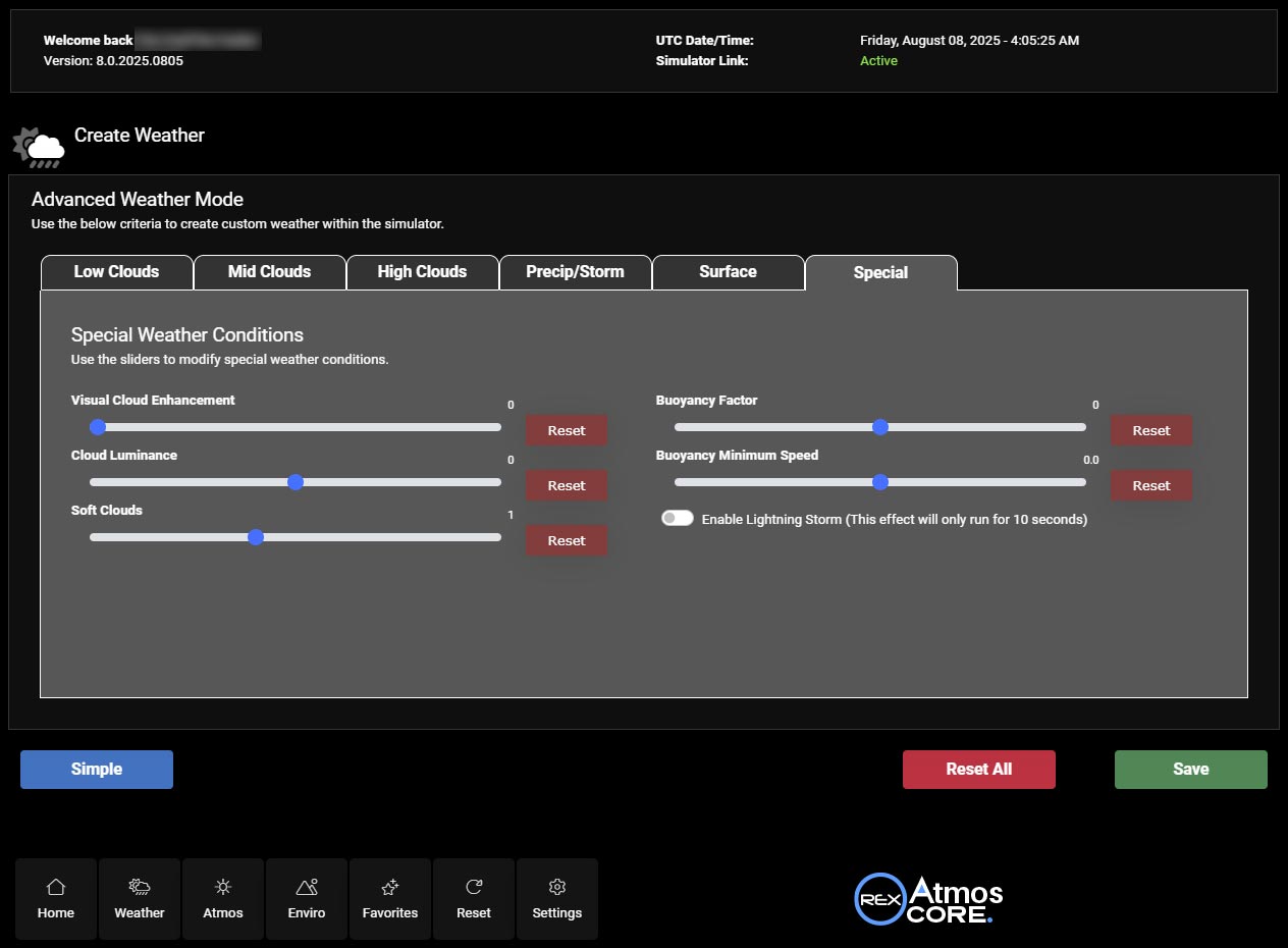Create detailed weather scenarios