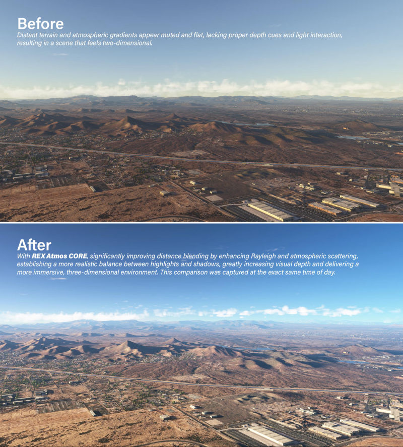 Fixed cloud definition, added true rayleigh scattering, fixed atmospheric coloring, corrected  cloud lighting and ozone, which then helped balance the overall scene HDR toning.