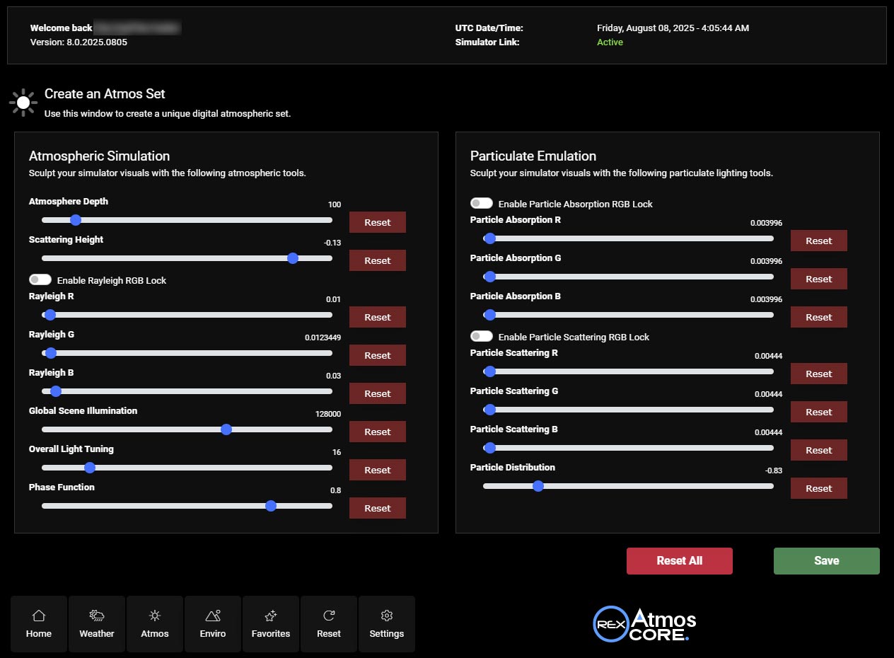 Atmospherics UI Screen from REX Atmos CORE