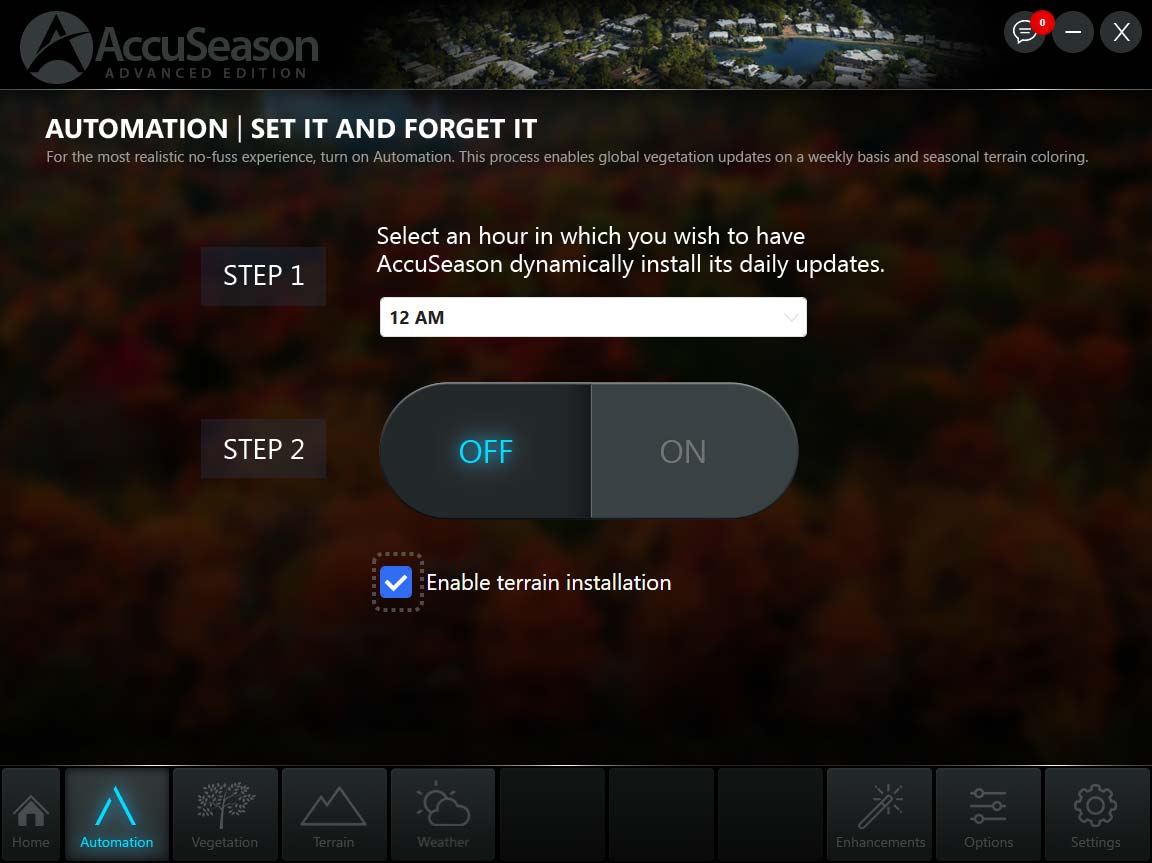  Image showing app's automation setting screen