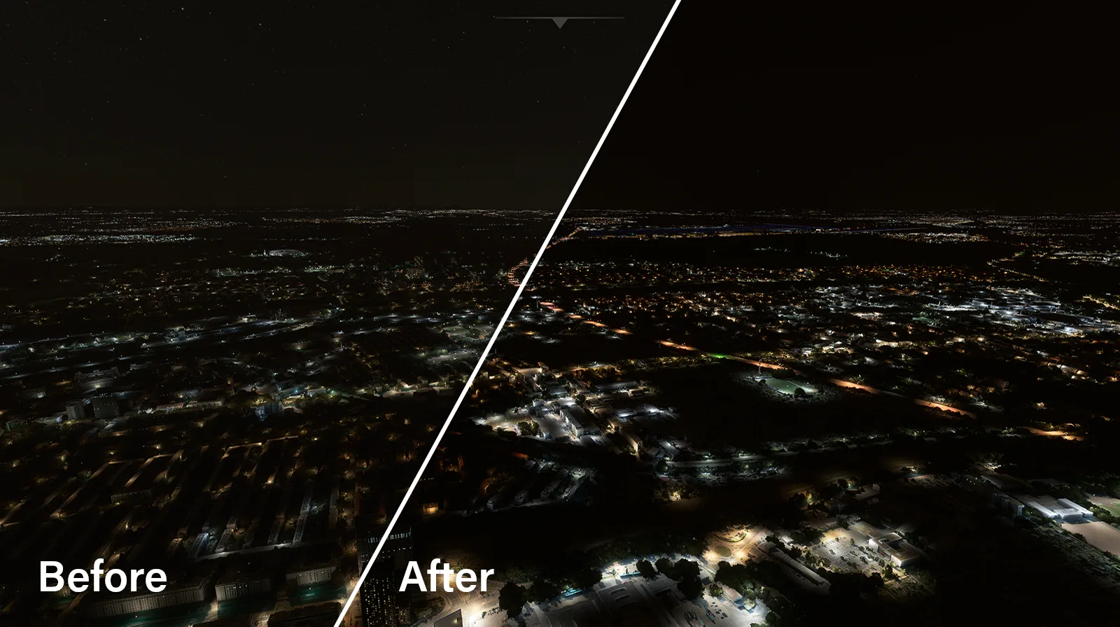 Atmos Legacy before and after comparison — environment coloring