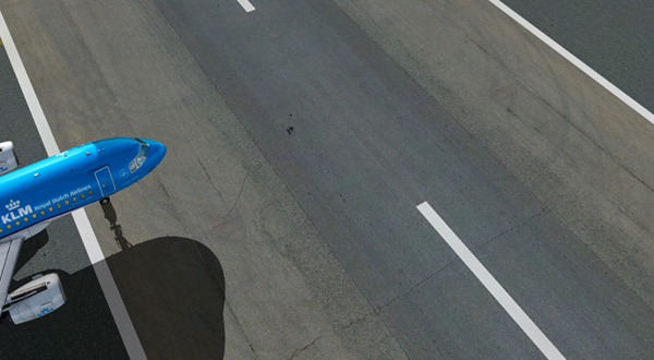 KLM plane on the runway.