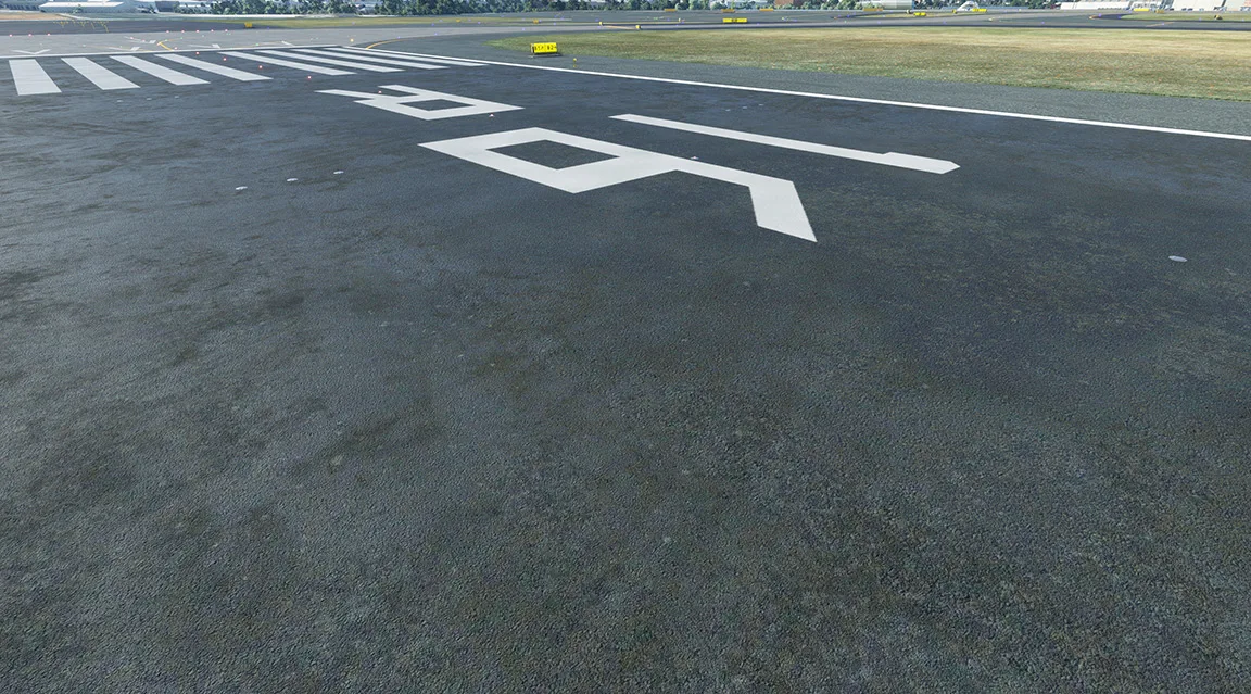 Close-up airport surface detail with REX Real Global Airport Textures