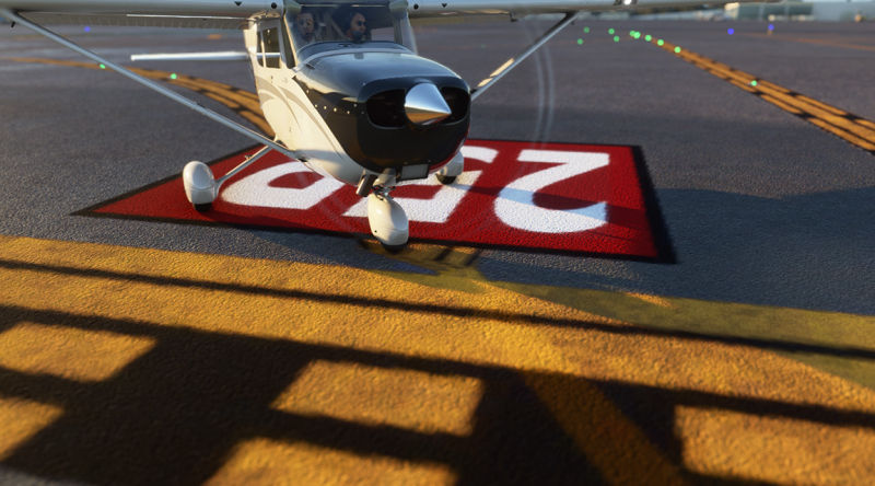 Newer paint taxiway markings.