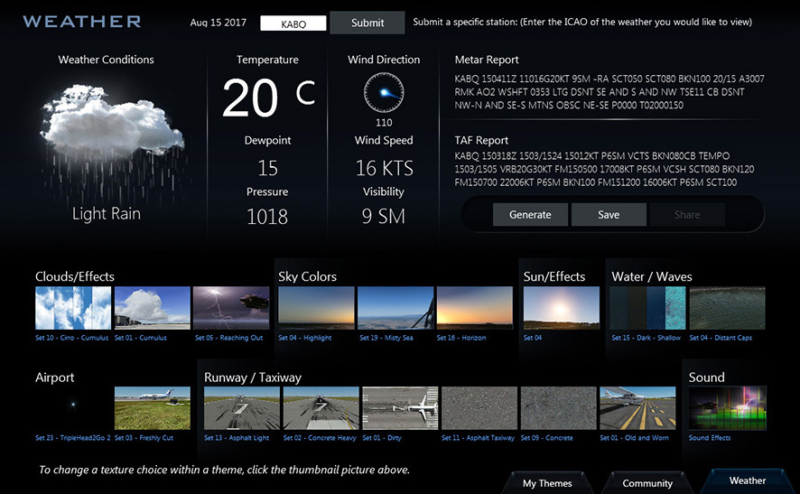 Beautifully rendered sky textures for Flight Simulator