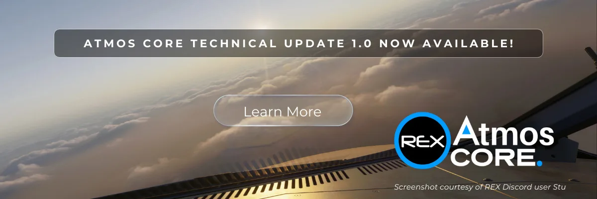 REX Atmos Core Technical Update 1.0 announcement graphic