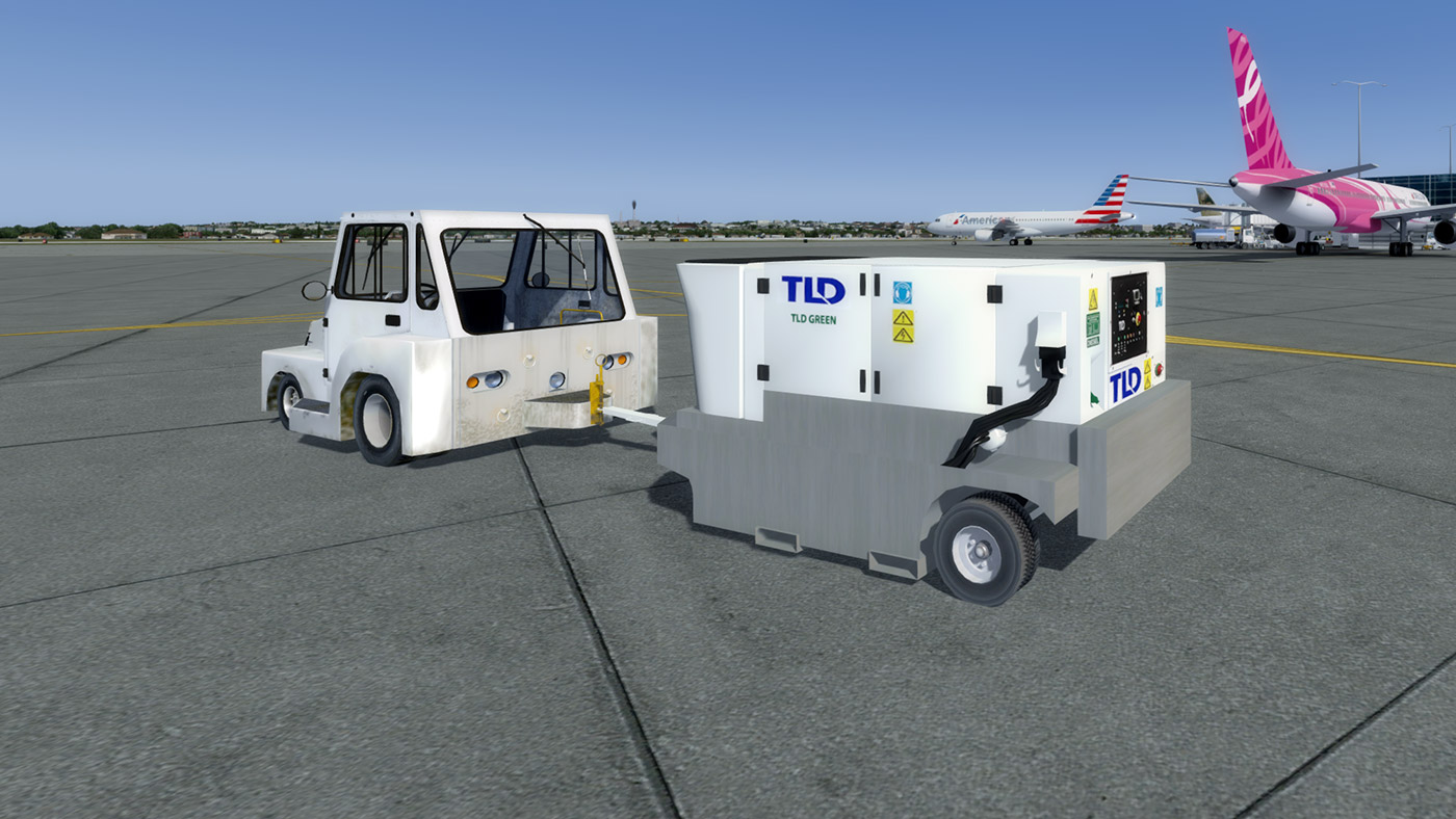 Image of a small power vehicle parked on the tarmac.