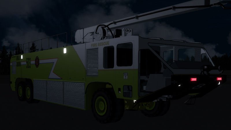 A green airport fire truck.