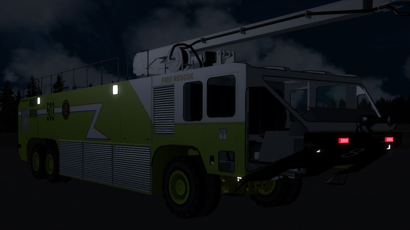 A green airport fire truck.