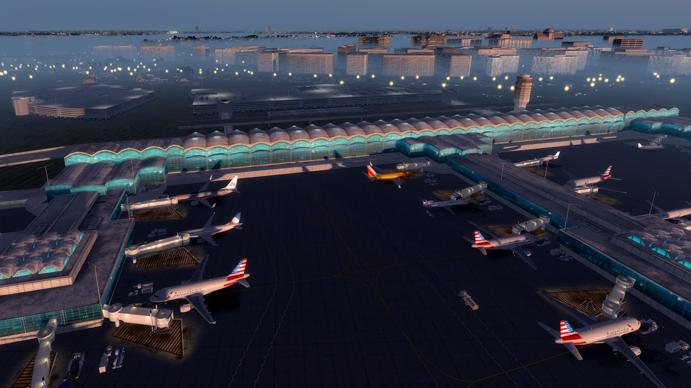  A busy airport terminal with multiple planes parked on the tarmac.