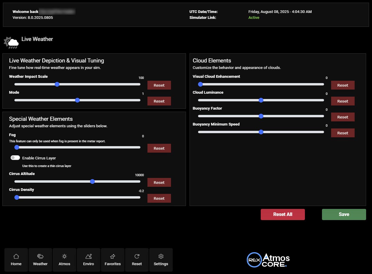 Live Weather Visual Tuning