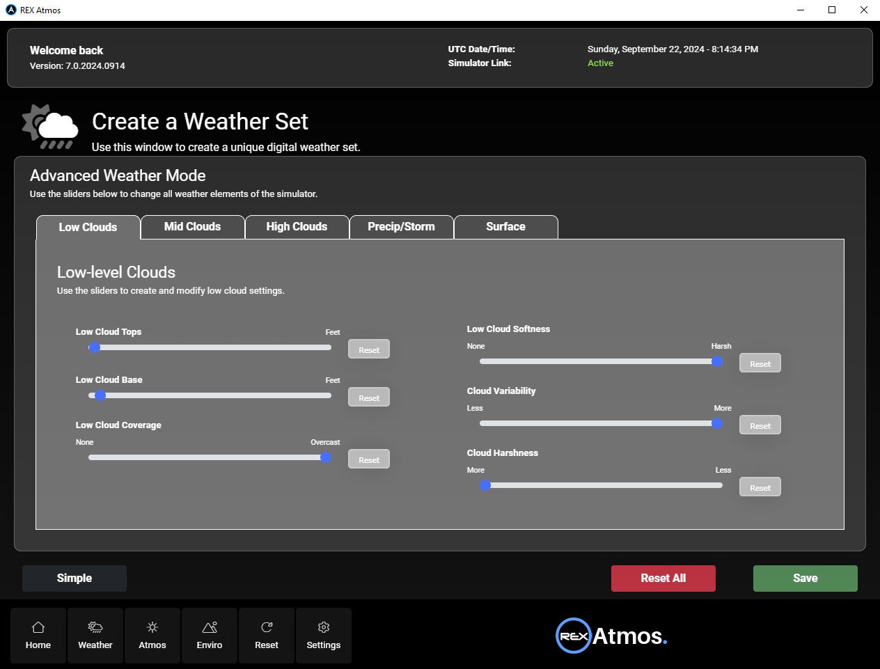 Create detailed weather scenarios