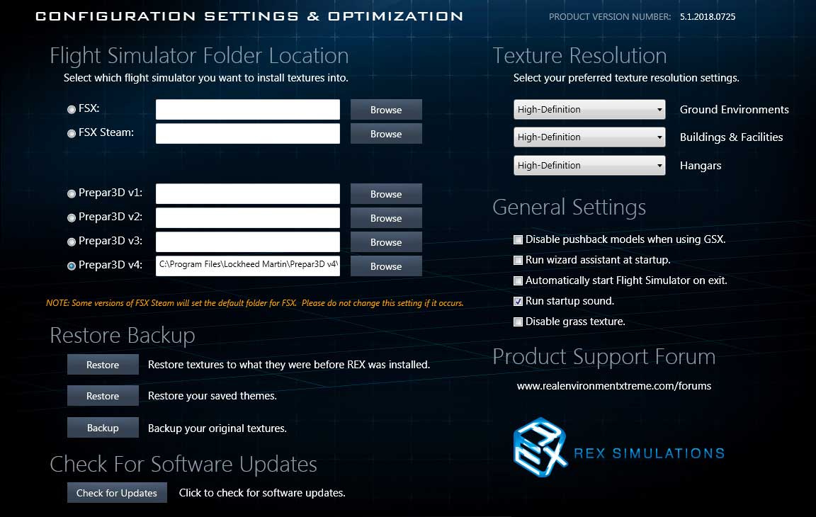 Clouds, weather engine, texture sync, flight center, sun add-on, PTA and environment sounds